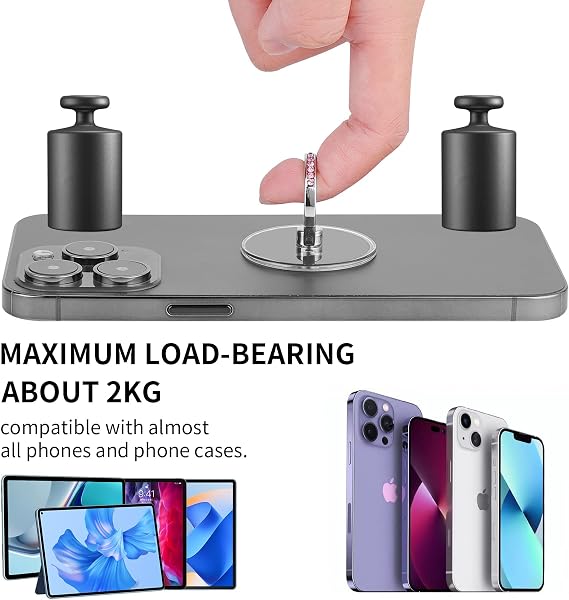 Bewudy 4 Pcs Diamond Phone Ring Holder Grip, Transparent Cell Phone Finger Ring Grip Kickstand, 360° Degree Rotation Finger Ring Stand, Compatible with Most of Phones Tablet and Case - 5