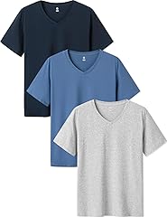 Light Heather Gray + Grayish Blue + Navy Blue (V-neck)