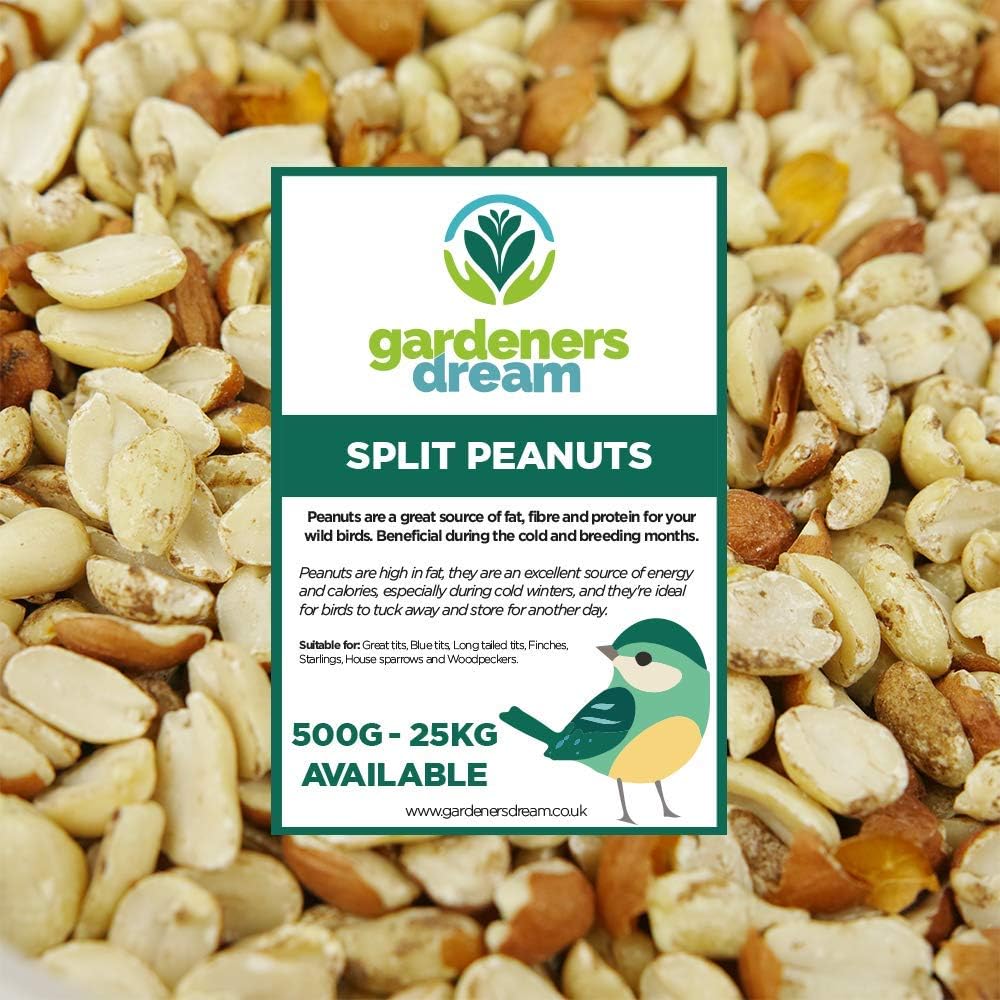 Gardenersdream Split Peanuts Premium Quality Fresh Feed Garden Wild Bird Nut Food Aflatoxin Free Mix Protein Rich High In Energy Mixture Nutritious Vitamins And Essential Oils 5kg