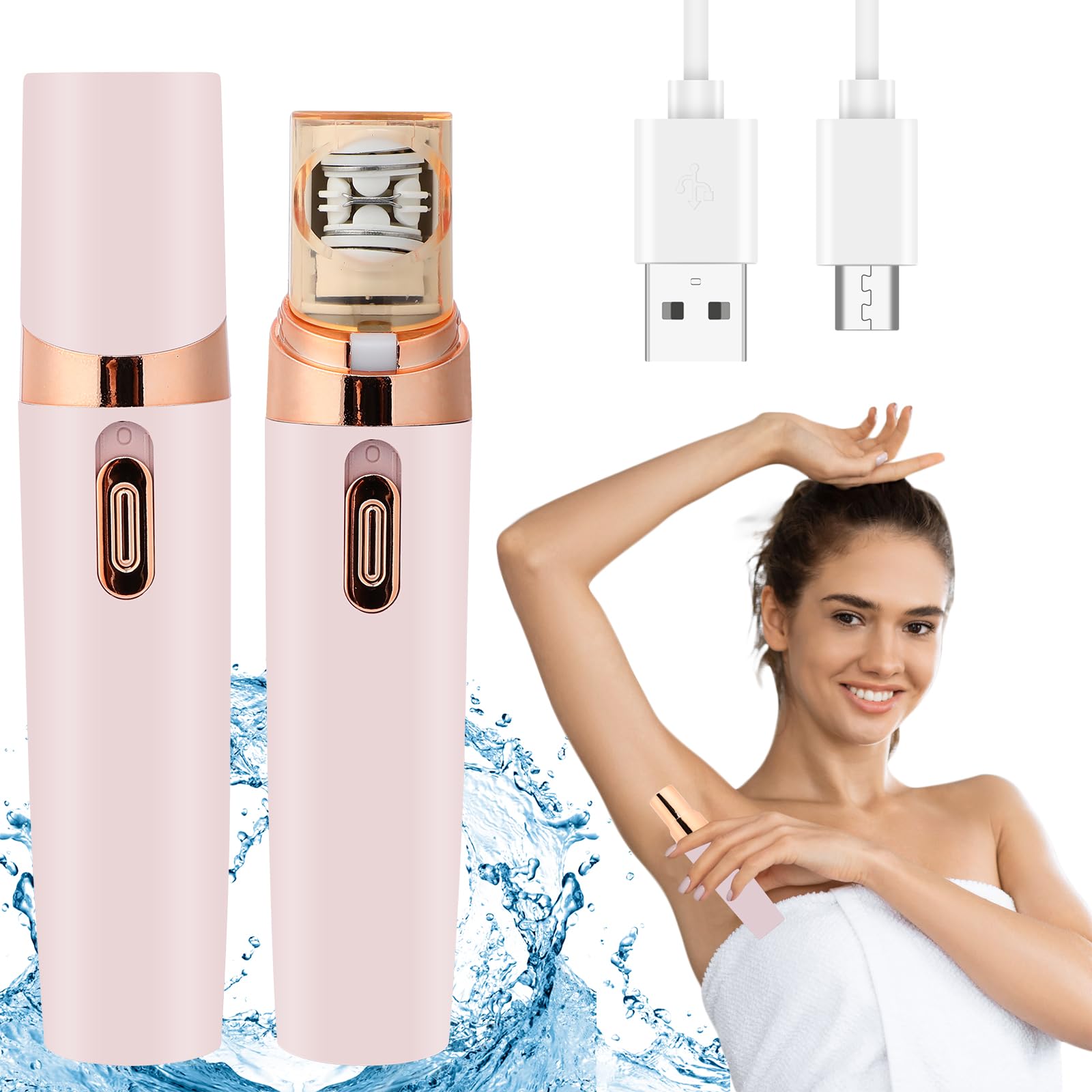Hair Removal for Face, Facial Hair Removal for Women, 2-in-1 Electric Razor Body Shaver for Face Lip Legs Underarms