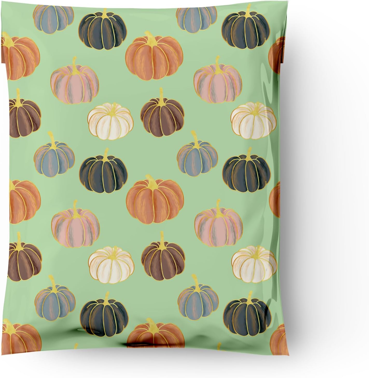 10x13 (100) Pumpkin Patch Fall Designer Poly Mailers Waterproof Self Sealing Tear Resistant Polymailers Shipping Envelopes Premium Printed Bags For Small Businesses