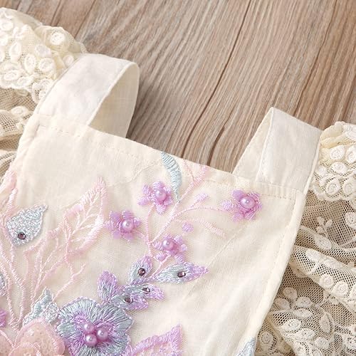 Miniatura 4 de IDOPIP Conjunto de ropa de 1er cumpleaños para niñas con estampado floral, estilo bohemio, con encaje, tutú y diadema de princesa