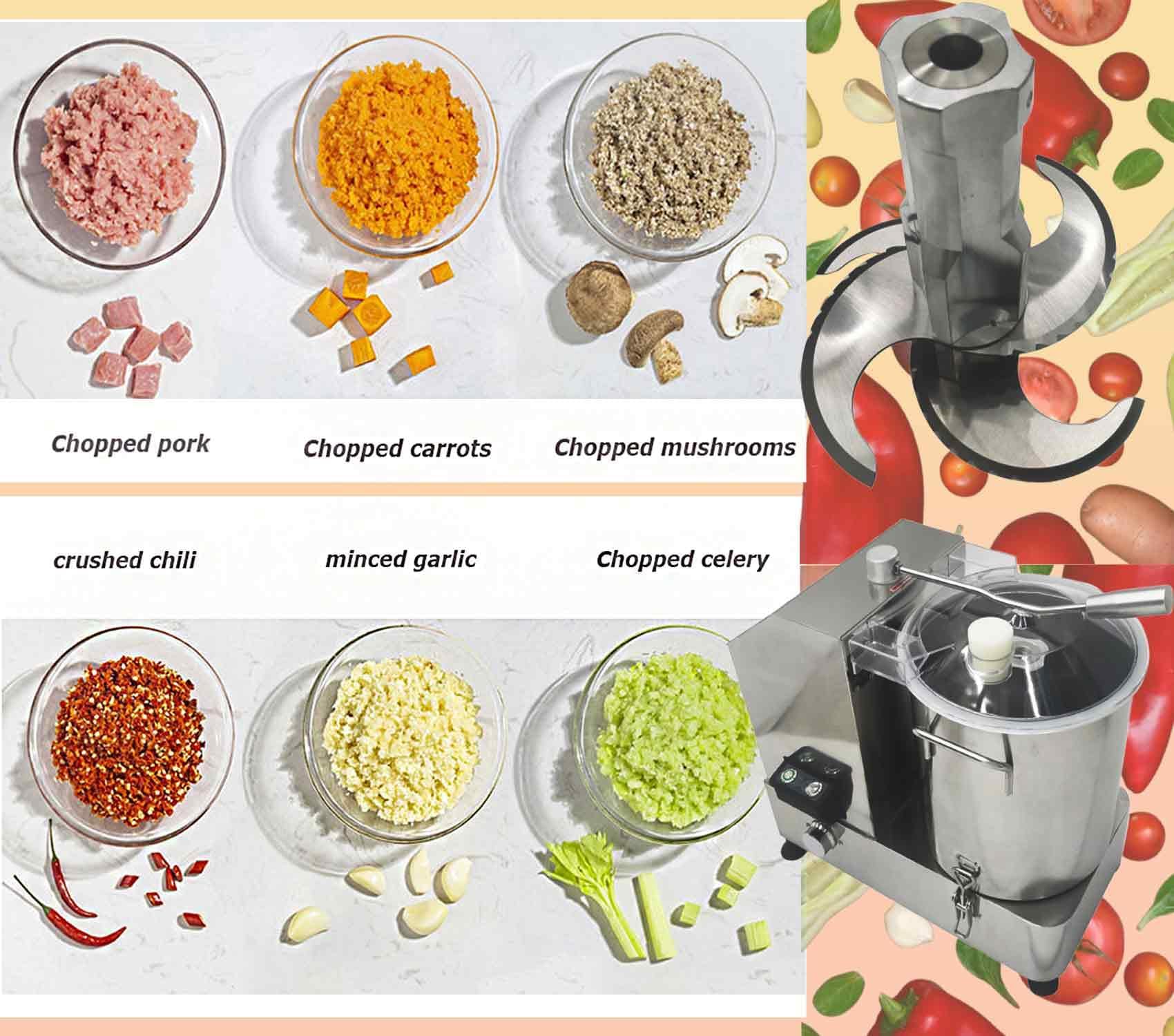 Trituradora de alimentos para carne y verduras de 110 V, 12 L, picadora de alimentos de velocidad ajustable de 2000 W con ventana transparente visible, picadora eléctrica comercial de acero 7