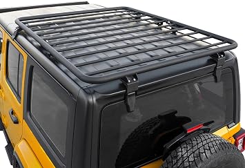 EAG Hard Top Flat Roof Rack Luggage Carrier Compatible with 2018-2021 Wrangler JL 2 Door and 4 Door