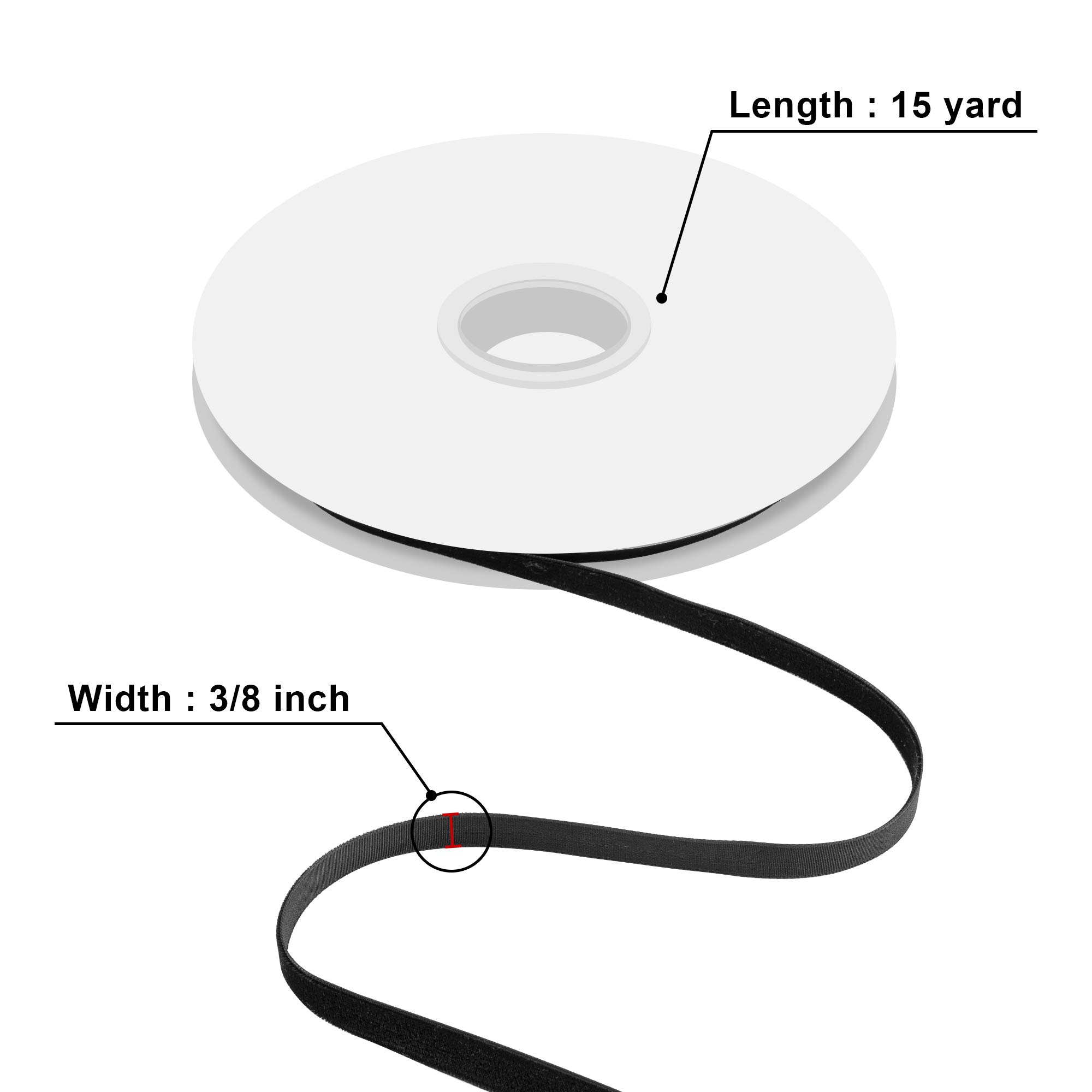 Humphrey's Craft 3/8 Inch Wide Black Crushed Velvet Ribbons Spool - 15 Yards Variety of Color Perfect for Sewing, Gift Wrapping, Jewelry Making, Wedding Decorating, and All Crafting Projects.