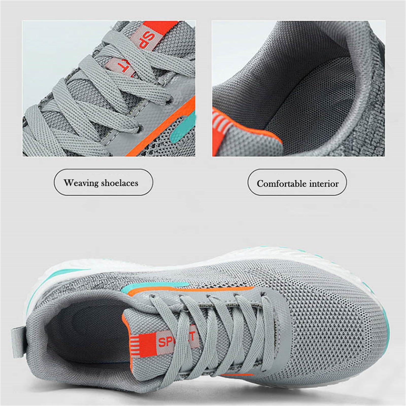 Scarpe da ginnastica da uomo in rete, traspiranti, con lacci