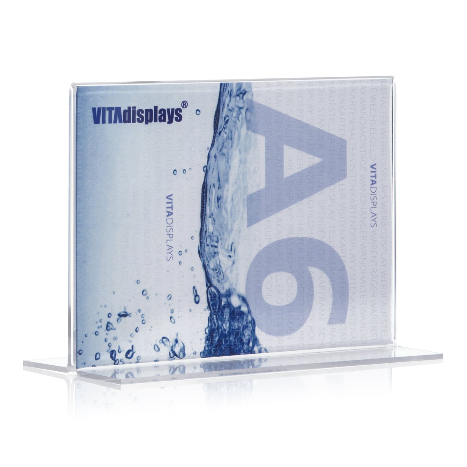 DIN A6 Advertising Stand/T-Stand/T-Stand in Landscape Format/Table Stand Made of Original Plexiglas®