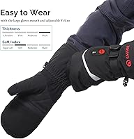 Vista 8 de SAVIOR HEAT Manoplas Calefactables con Batería, Guantes de Esquí con Batería, Manoplas Eléctricas Recargables Mejoradas para Esquí, Camping
