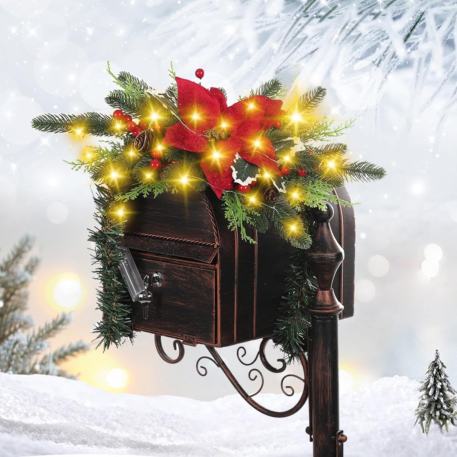 Christmas Mailbox Ornaments - Christmas Mailbox Ornaments, Multifunction Christmas Ornaments | Lighted Christmas Ornaments, Christmas Wreaths, Outdoor Christmas Ornaments for Ornaments