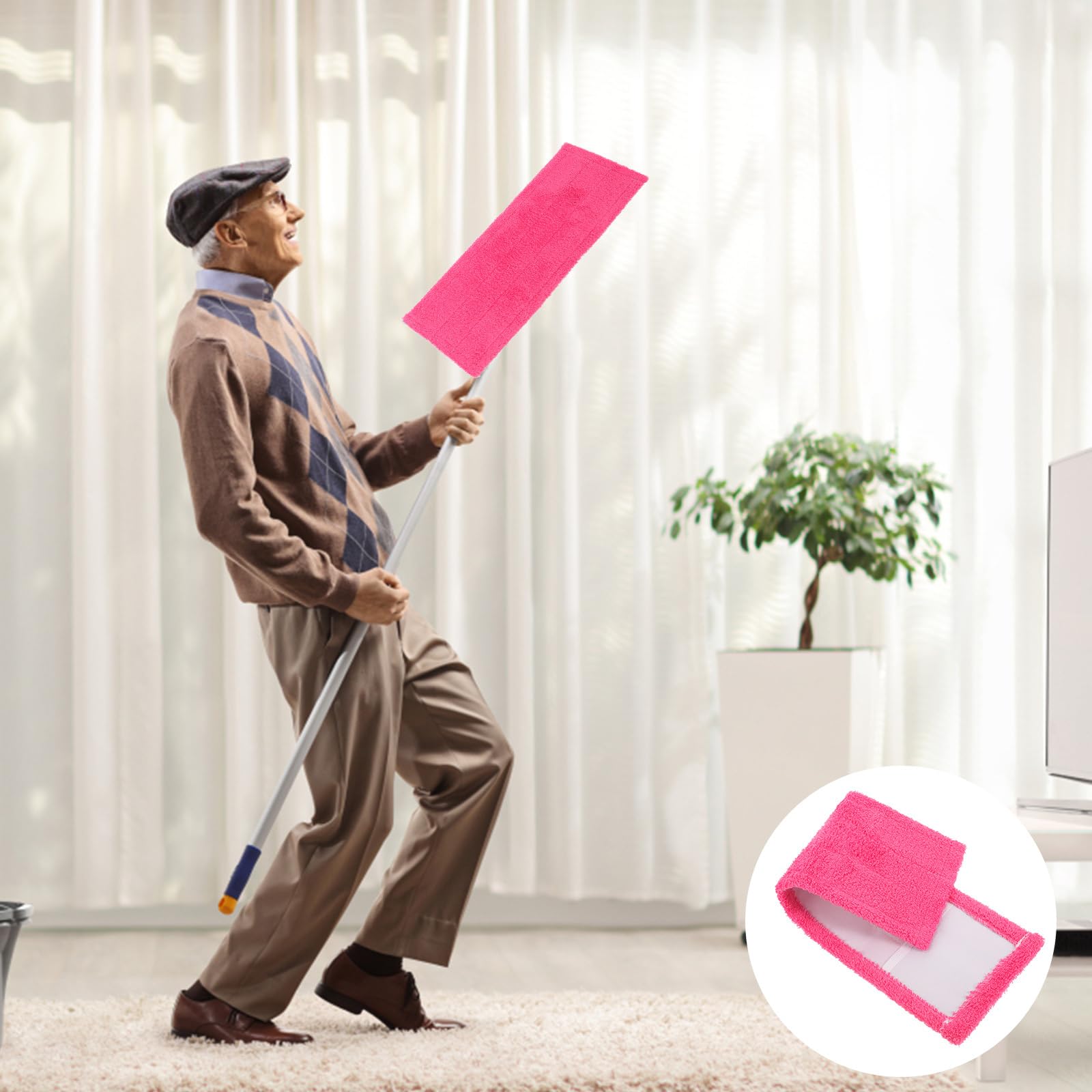 DECHOUS Mop Replace Head Microfiber Mop Head Refill Pad: Mop Refills Replacement Wet Dry Mop Heads for Household Bathroom Garage Floor Cleaning Mop Replace Head Mops