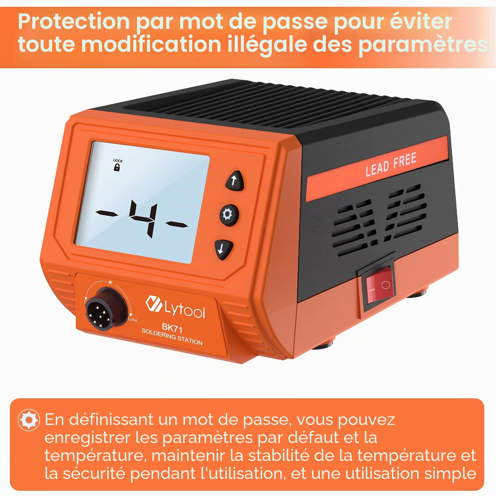 Station Soudure 60W Grand Écran,Lytool Station de Souder Électrique Etain ModeVeille Plage de Température 180 ° C - 480 ° C,℉/℃ Fonction Sommeil et Contrôle du Thermostat Ajustable