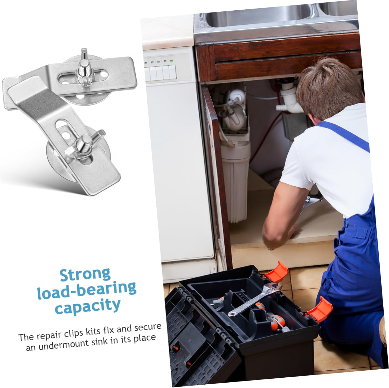 VILLCASE 36pcs Undermount Sink Clips Kit Mounting Brackets for Kitchen Bathroom Durable Support Bars for Effortless Installation of Various Sink Models