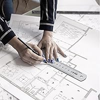 Vista 6 de Regla grande de acero inoxidable de 1 metro, 40" 100 cm, borde recto