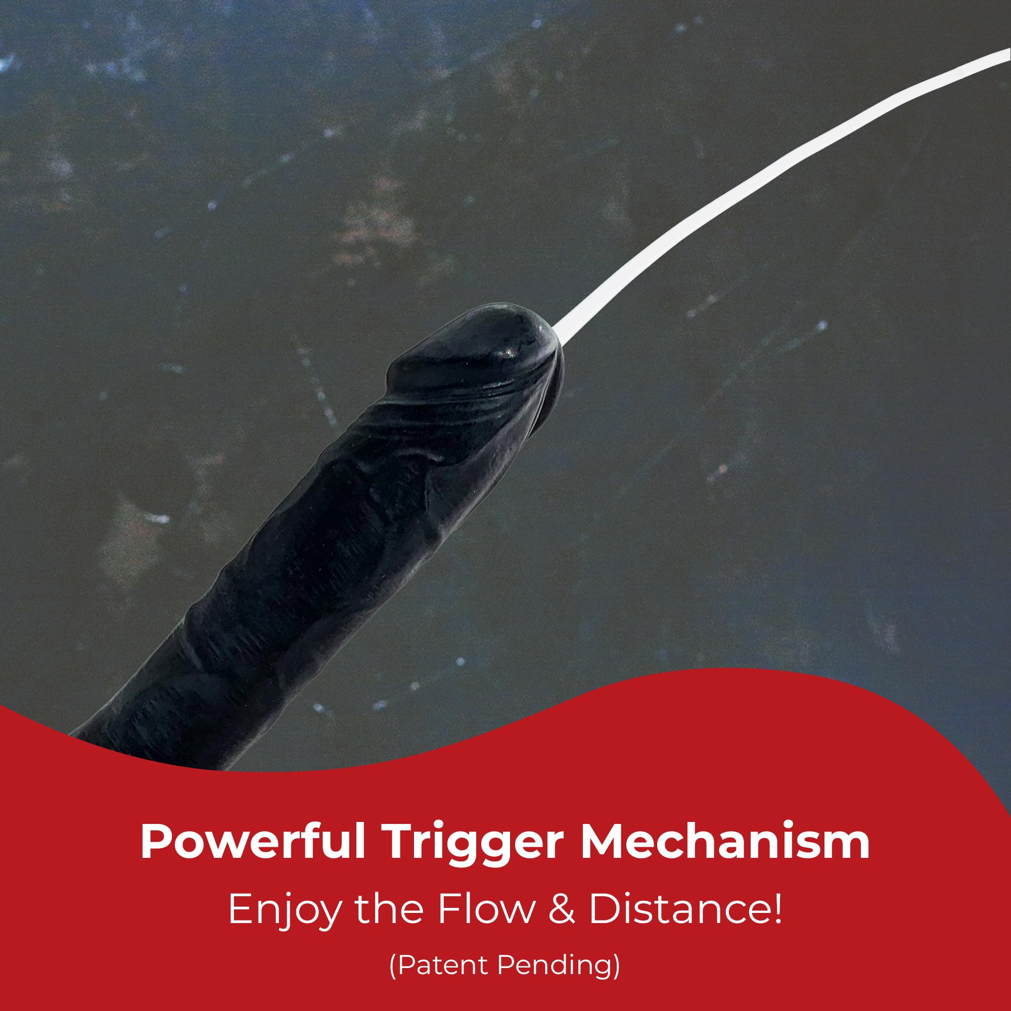 Squirting Dildo with Powerful Trigger and Money Shot Magic Fake Cum with Authentic Flavor: Black