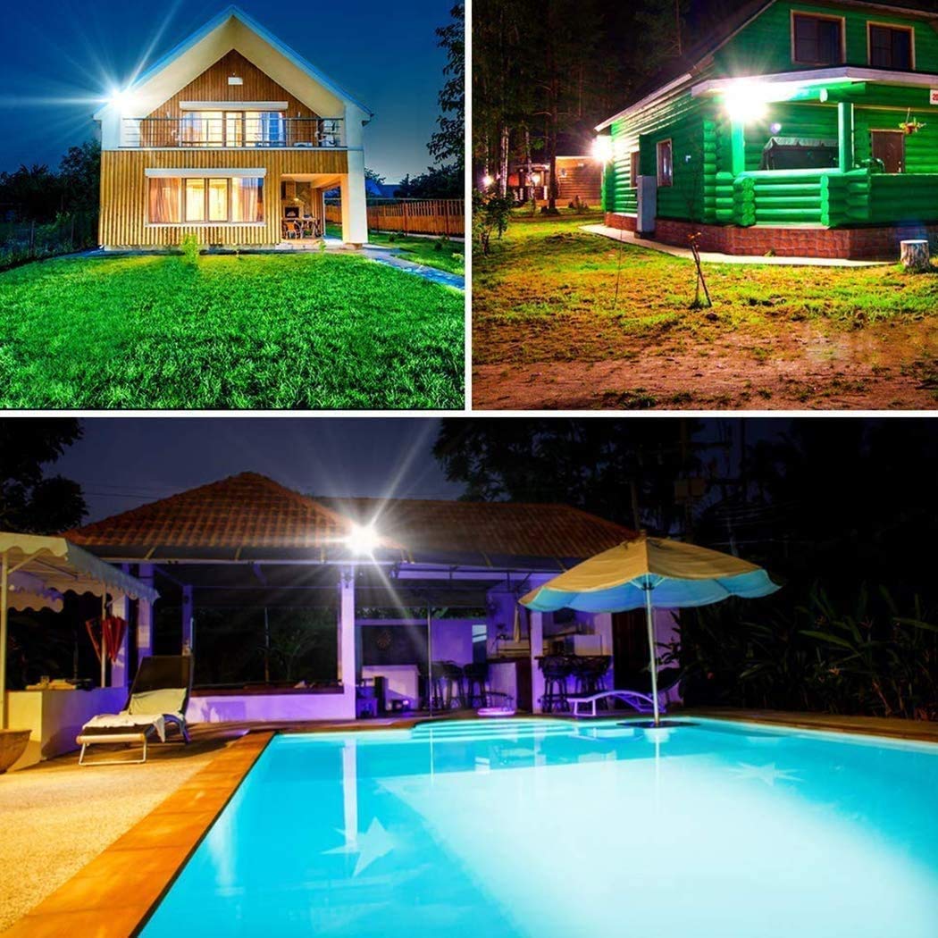 Faretti Solari A LED da 100 W per Esterni, con Accensione Automatica dal Tramonto All'Alba, Telecomando, 3 Temperature di Colore, Impermeabili Ip66, Faretti Solari P