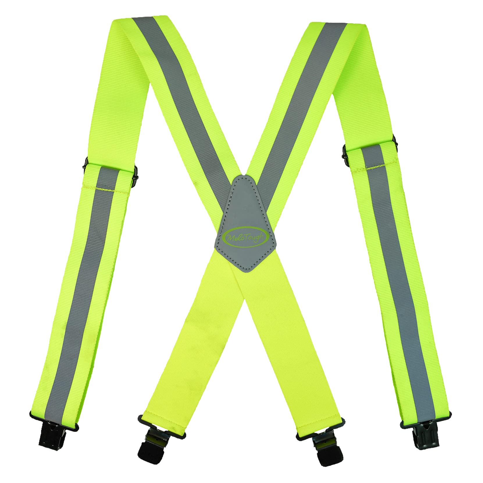 MELOTOUGH Men's Suspender 2" Wide Partial Elastic Strap for Jeans Pants