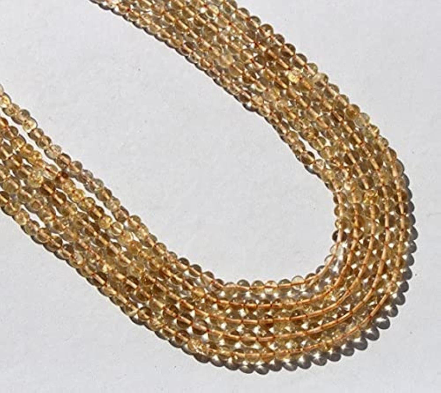Citrine Smooth Round Beads en fil de 3.5" pour illuminer vos ateliers créatifs d'été