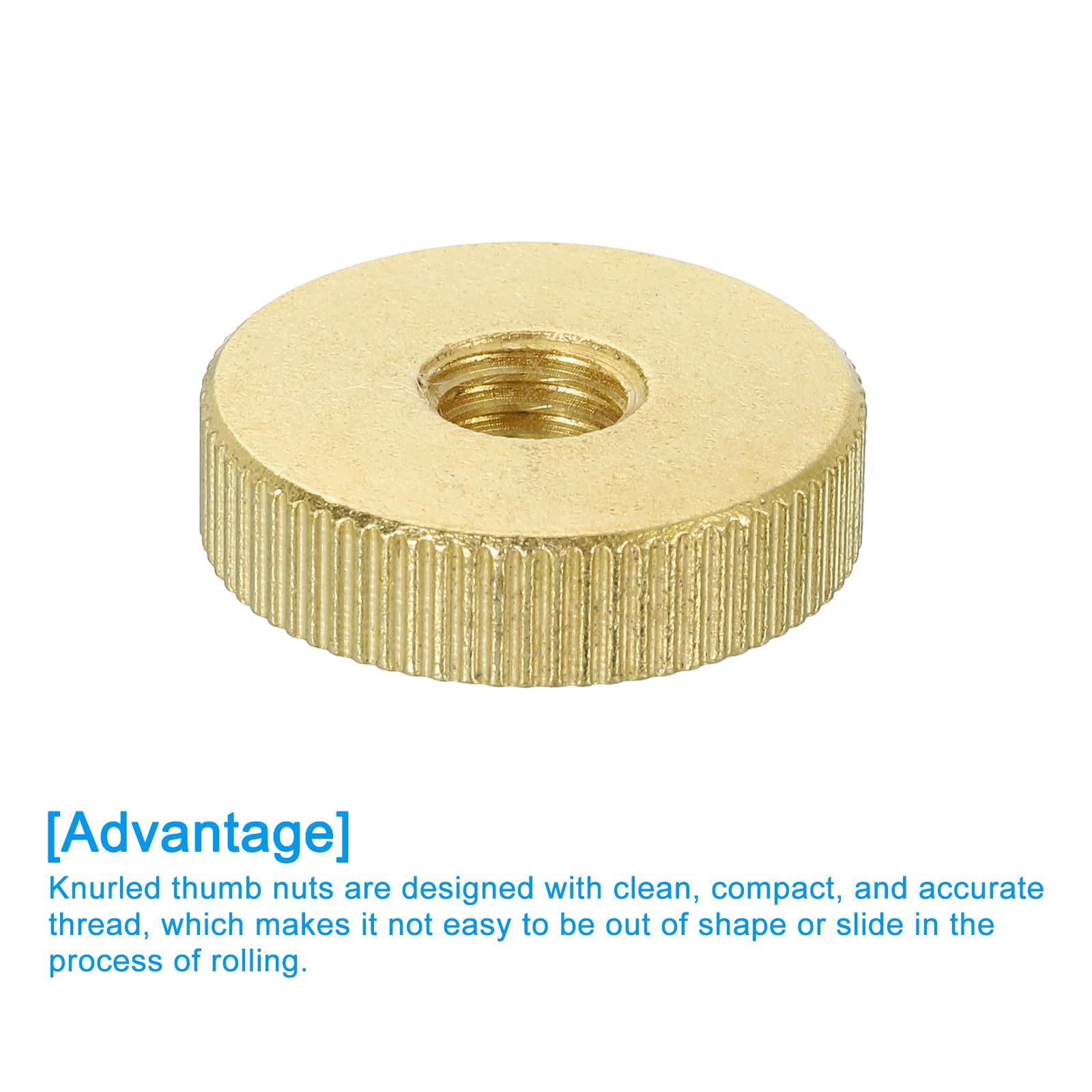 QUARKZMAN Dadi a Farfalla Scanalati 1pz M8 x D23mm x H7mm Foro Passante Testa Piatta Ottone con Collare Testa Piatta Foro Passante Elementi Fissaggio Pomelli Rotondi per Parti Stampanti 3D