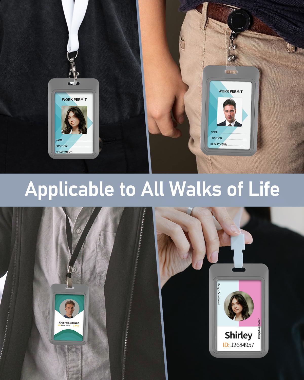 Clear Window Badge Pouch Uniclife Sliding ID Badge Holder