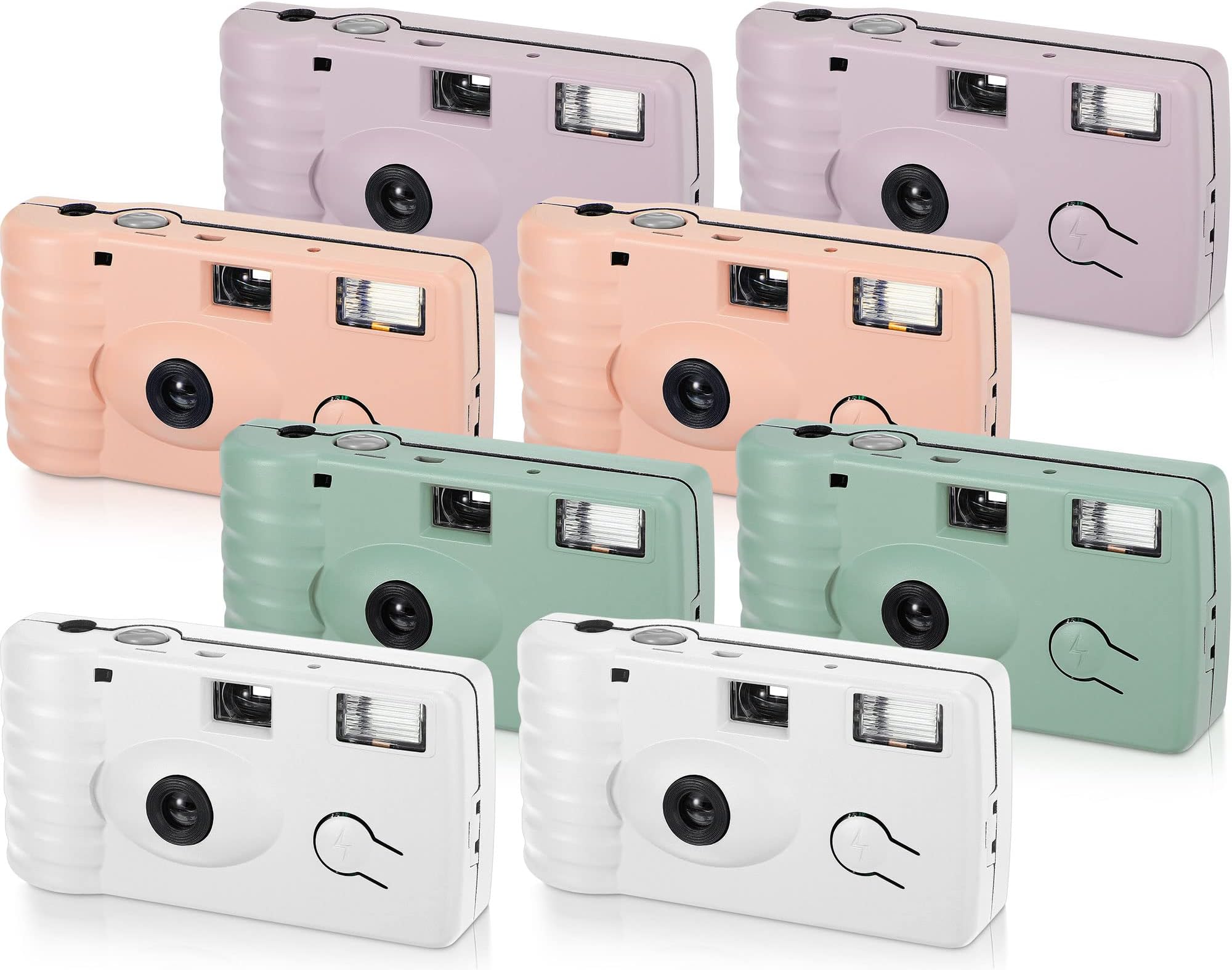 LEIFIDE8 Pcs Disposable Camera for Wedding Single Use Camera One Time Camera for Photography with Flash Color Film for Wedding, Anniversary, Travel, Camp, Party Supplies, Birthday Gift (Cute Color)