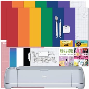 Cricut Maker 3 Set Basic Tool Kit Transfer Tape Cricut Smart Vinyl Permanent Vinyl Rainbow Color Red Orange 1 Yellow 1 Blue 1 Green 1 Purple