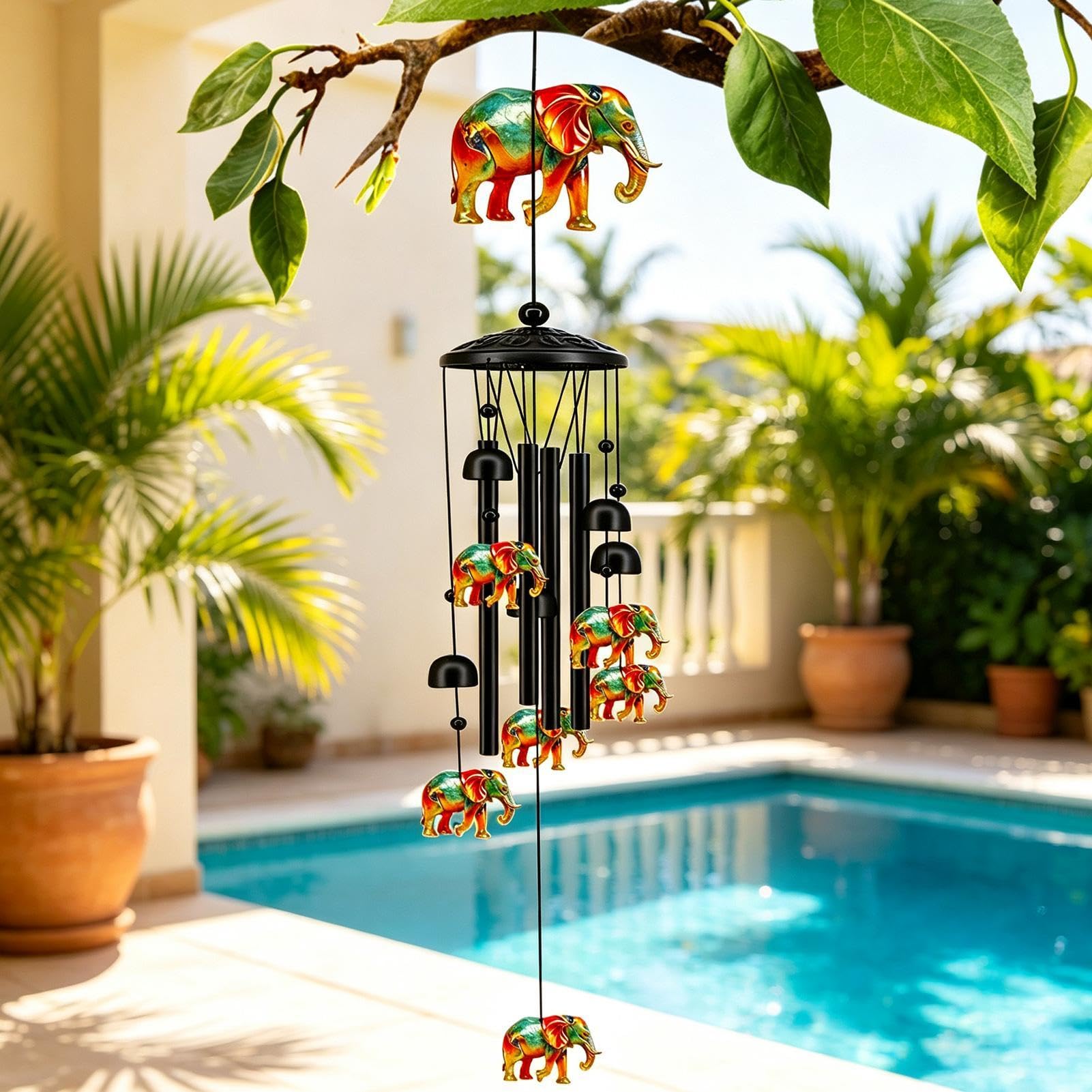 Carillon éolien en métal peint - Tube en aluminium noir - Carillons éoliens