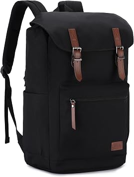 VASCHY Backpack for Men, Water Resistant High School Backpack Travel Carry-on Anti-theft Casual Daypack for Work Business Hiking Black