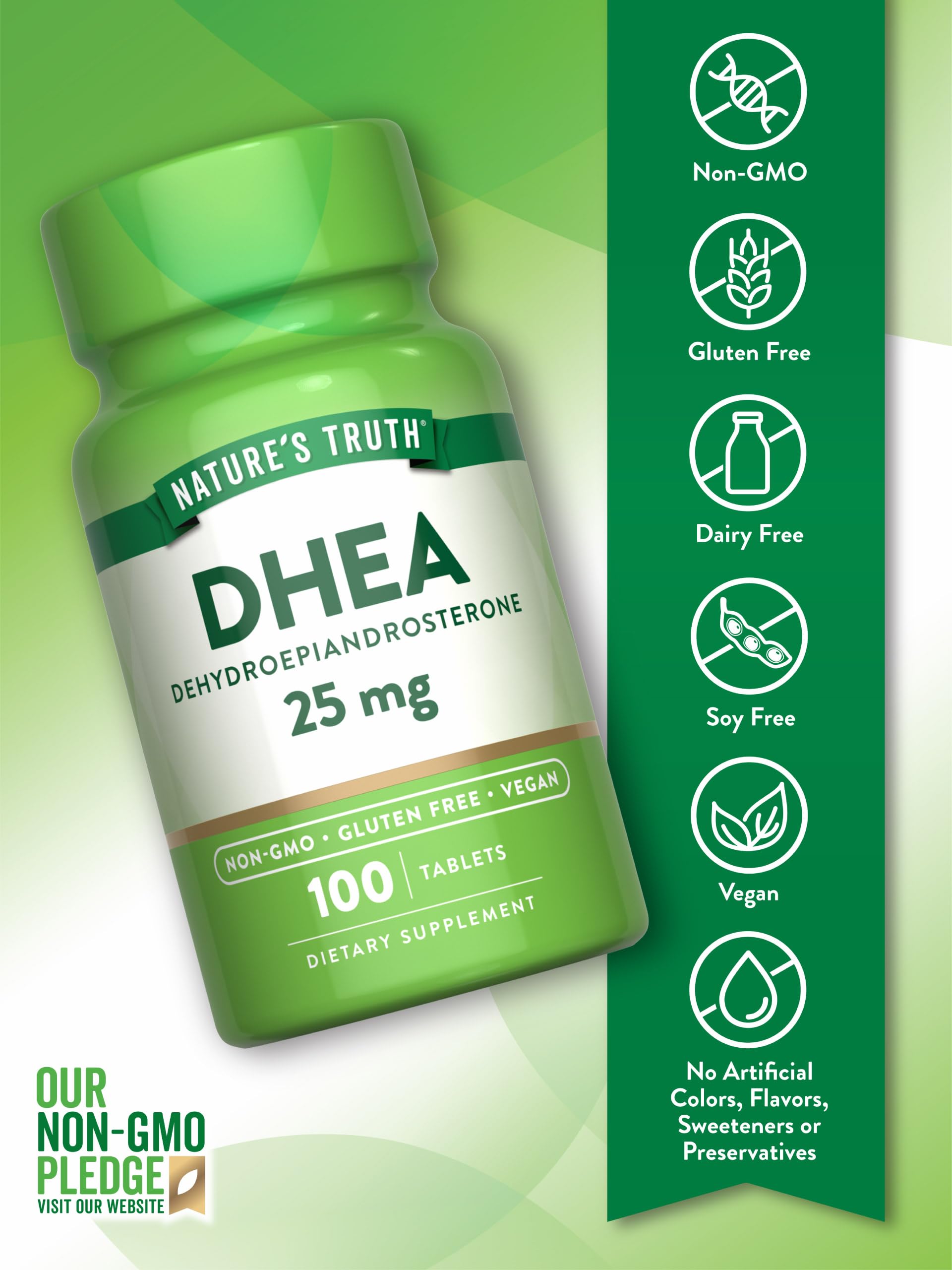 Nature's Truth Dhea 25 mg Capsules, 100 Count — Amazon image 3