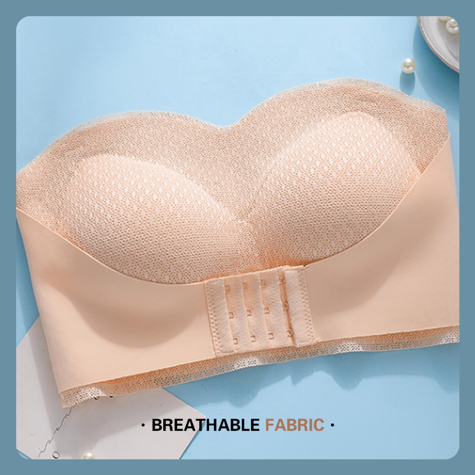 Soutien Gorge Dos Transparent Dentelle Femme sans Couture - Microfibre Stretch - Ultra Doux et Confortabl sans Armatures Soutien Gorge Decollete Plongeant