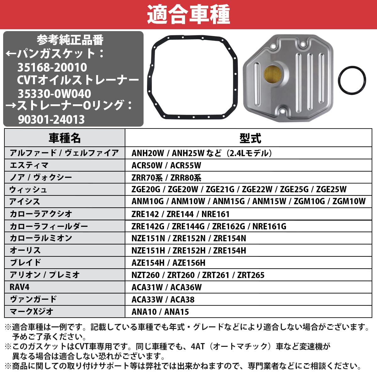 Amazon | CVT オイル ストレーナー フィルター ガスケット Oリング
