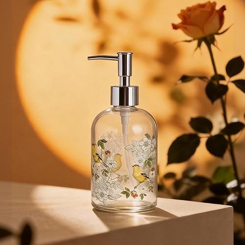Miniatura 8 de Topadorn 17oz Glass Soap Dispenser with Plastic Pump for Kitchen and Bathroom, Refillable Clear Bottle for Dish Soap & Hand Soap