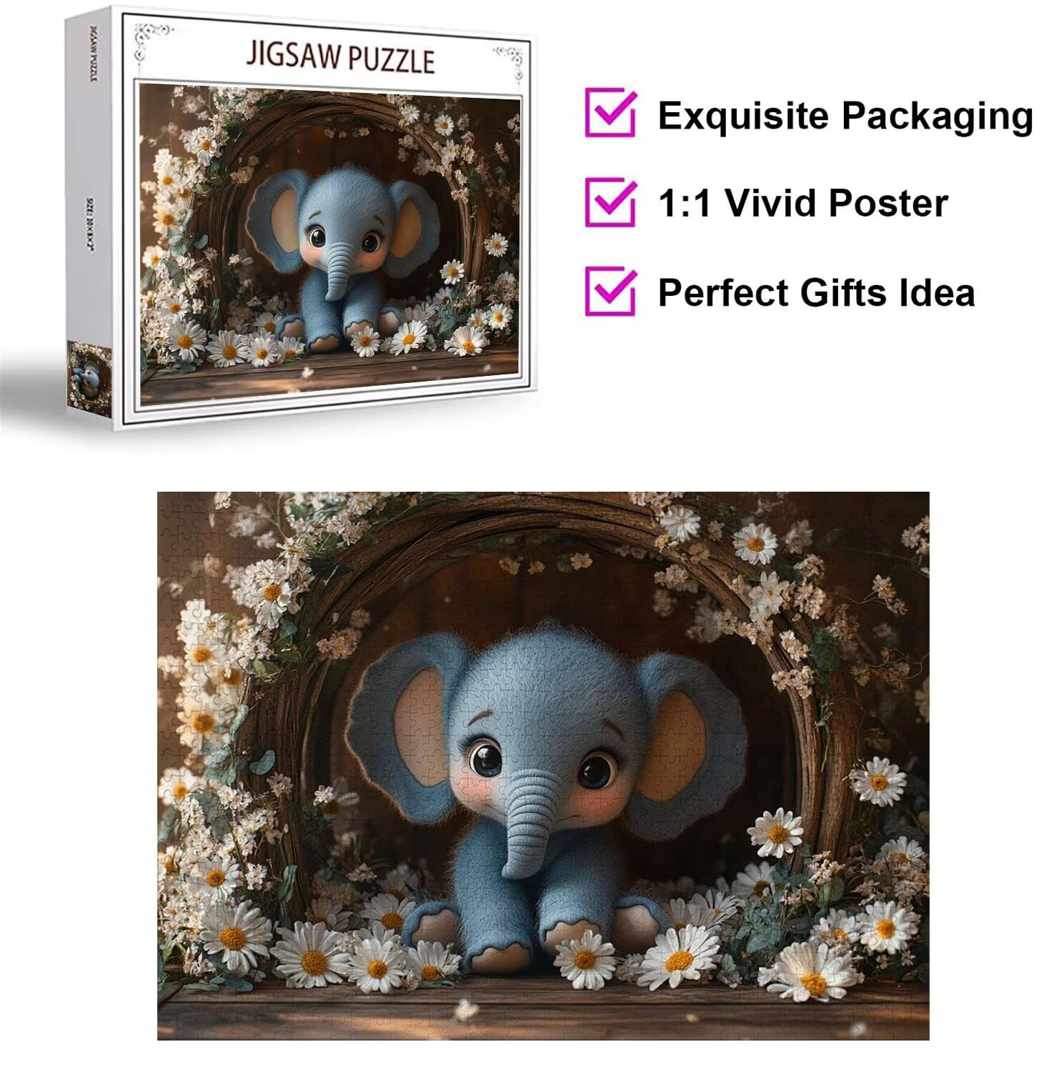 Puzzle 3000 Pezzi Cartoni animati Puzzle Adulti, Gioco Educativo, n-366 | Jigsaw Puzzles Elefanti, Impossibile Difficile Sfida, Classici Gioco Familiare, Giochi Divertenti, Idee Regalo