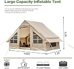 DanCoom Tente de camping gonflable,2/4/6/8 Tentes gonflables de glampage pour personne avec LargeTarp,Tentes de mise en place facile pour le camping, Tente gonflable grande Air Tente GlampingTents