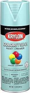 Krylon K05506007 COLORmaxx Spray Paint and Primer for Indoor/Outdoor Use, Gloss Blue Ocean Breeze 12 Ounce (Pack of 1)