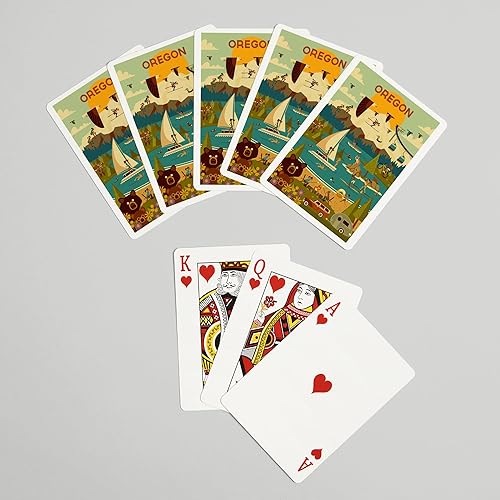 Miniatura 7 de Lantern Press Oregon, Geométrico (52 baraja de cartas de póquer, con Jokers)