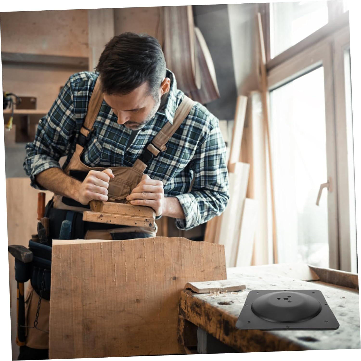 PRETYZOOM Heavy Duty Table Leg Brackets Cast Iron Mounting Plates for Coffee Table