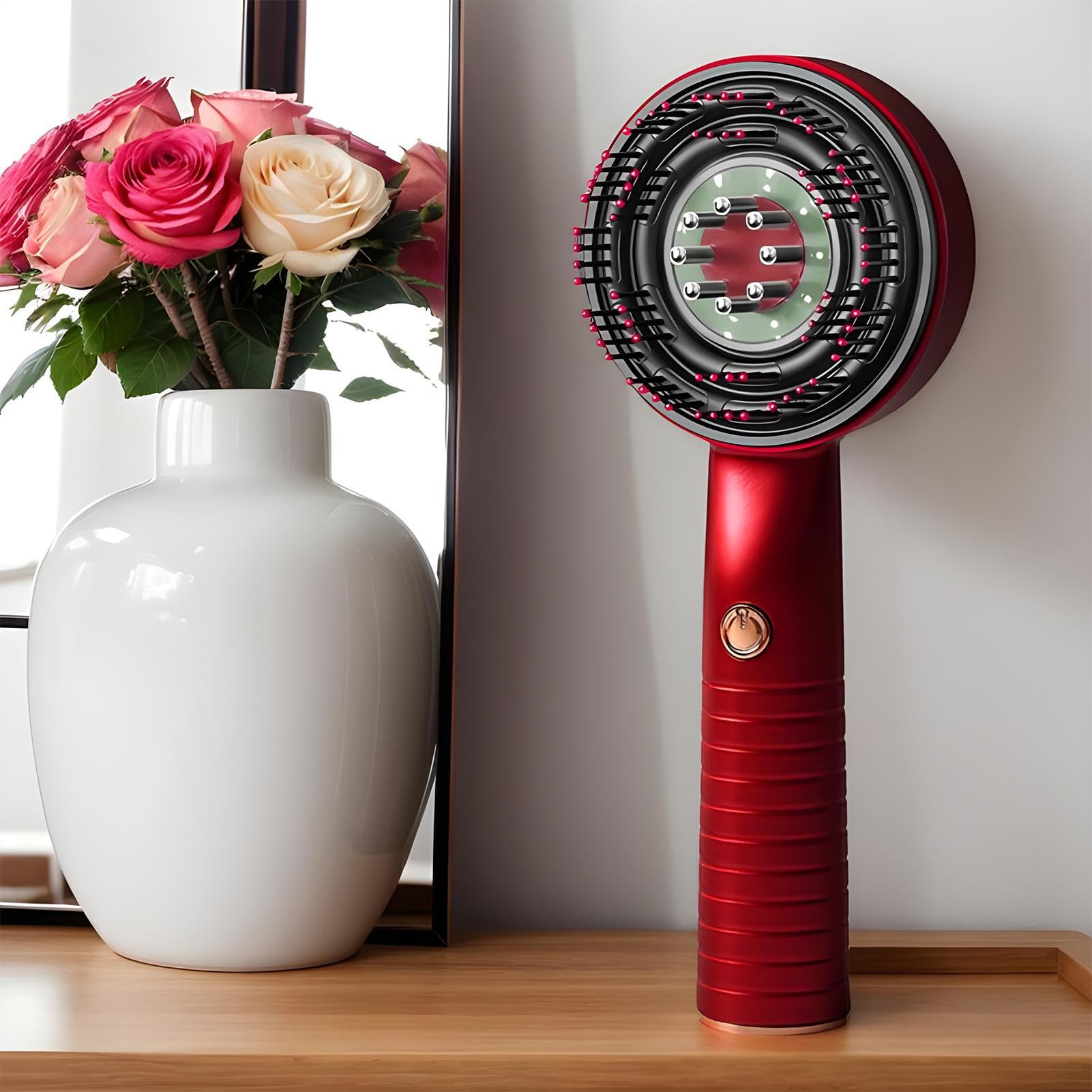Stimulateur Cuir Chevelu Pousse Cheveux - Exfoliant Capillaire et Outil de Massage - Brosse à Tête Combinée Étanche Rechargeable pour Soins Personnels Hommes Soutien Repousse Voyage Maison
