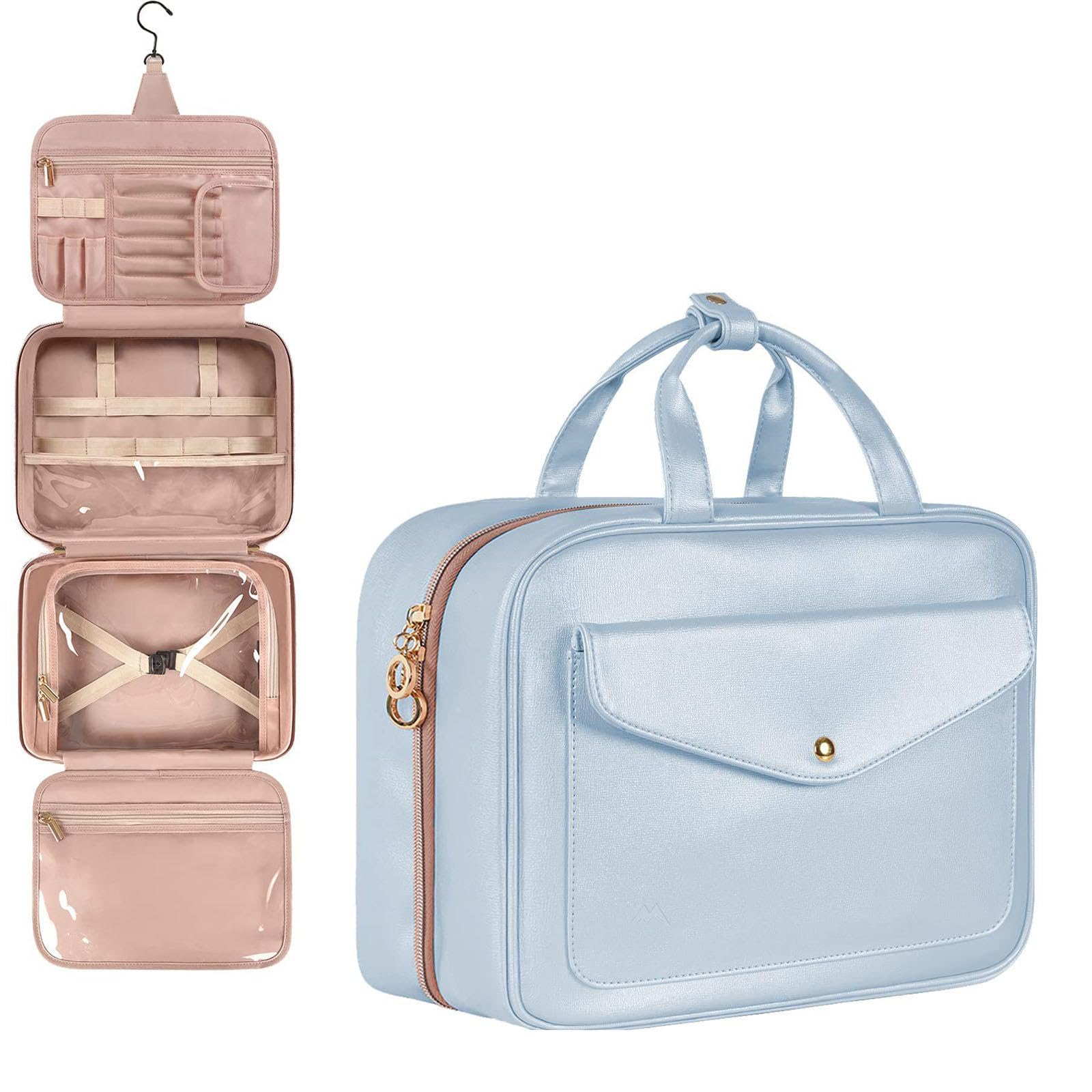 Neceser Colgante para Mujer, Bolsas de Maquillaje Impermeables Grandes, Organizador de Maquillaje de Viaje, Bolsa de Cosméticos Portátil para El Cuidado de La Piel para Champú,A