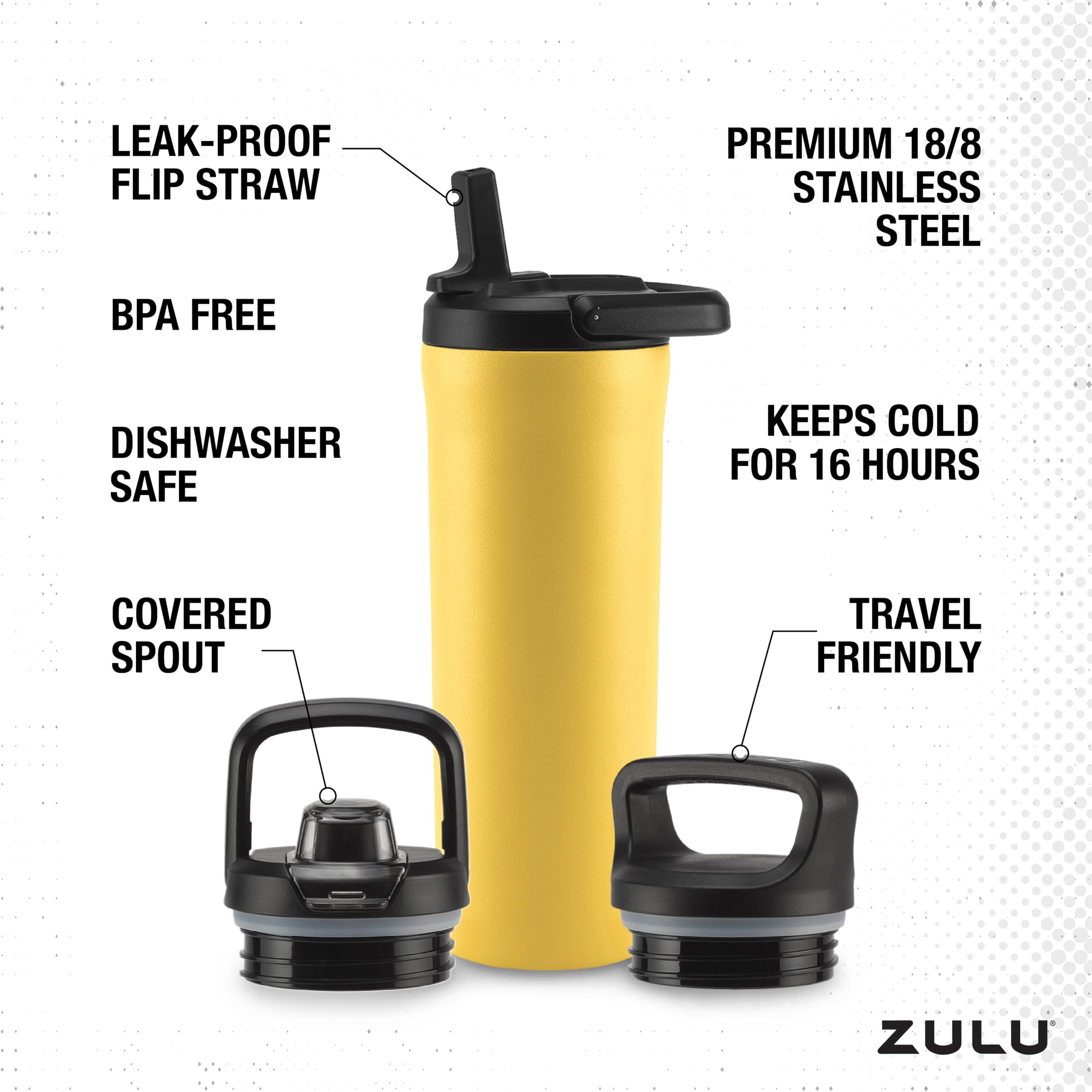 ZULU Powerfill Pro Borraccia Acciaio Inox 32oz – Triplo Isolamento, Coperchio Quick Fill - 4