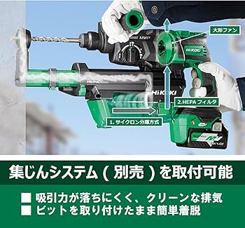 ハイコーキ　36V 28mm ロータリハンマドリル　DH36DPF 2XP Amazon | HiKOKI(ハイコーキ) 36V 充電式 ロータリー