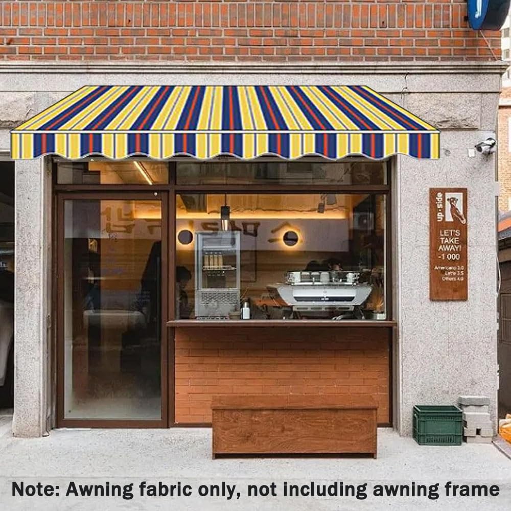 YHDMDQ Tissu De Remplacement Pour Auvent Rétractable Toile D'Auvent Tissu De Rechange Pour Store Banne 3.5x3/3x2.5/2.5x2m Toile De Remplacement Pour Abri Pare-Soleil(Stripe A,7x3m/23x10ft