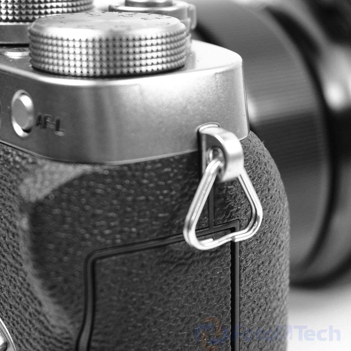 Foto&Tech 4 Pieces Lug Ring Camera Strap, Triangle Split Ring Hook, Compatible with Fujifilm Lecia Nikon Canon Sony Olympus Pentax Panasonic SLR RF Mirrorless Camera (Extra Thick)
