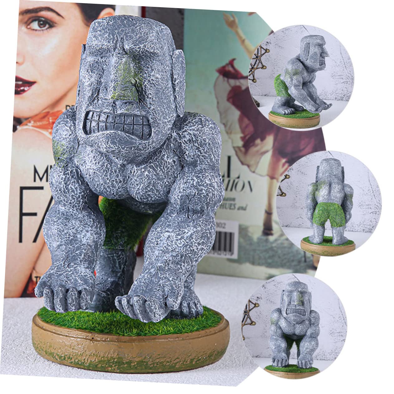 NUOBESTY Controller Statua per di Resina Gioco Supporto in Stabile e Design Unico Moai Accessori Decorazione Desktop Gaming