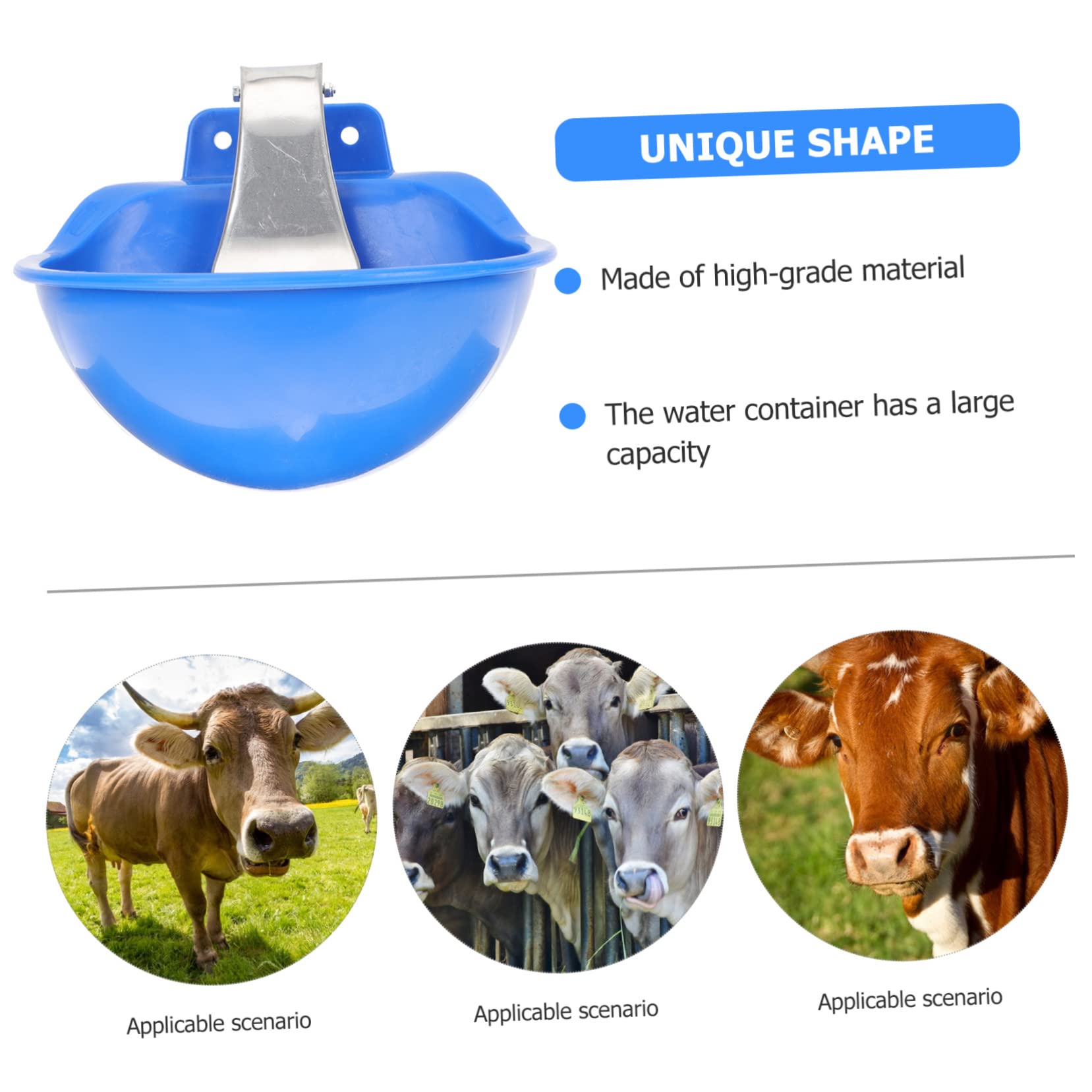 Bebedero Automático para Ganado de Plástico y Acero Inoxidable Azul | Gran Capacidad, sin Fugas de Agua, Fácil de Usar para Ovejas y Otros Animales de Granja