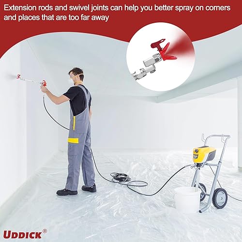 Miniatura 8 de Juego de 16 pistolas pulverizadoras de pintura sin aire con pistola pulverizadora de pintura sin aire de 3600 PSI, 1 protector de boquilla, 5 puntas