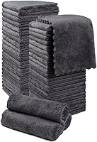 Orighty 48 Pack Ultra Soft Microfiber Washcloths 12x12 Inch - Absorbent Quick-Drying Face Cloths for Bath Gym Travel Household (Grey)