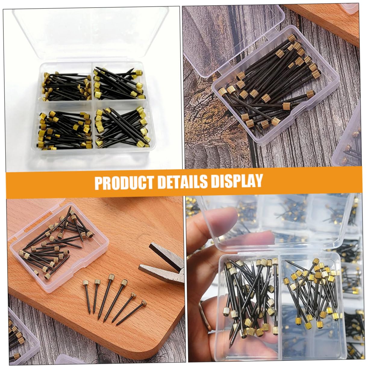 Angoily 5 Ensembles Clou À Capuchon En Cuivre Porte Cintre Mural Etagere Suspendue Murale Clou De Fixation Murale Crochet Laiton Clou De Suspension Murale Clous En Cuivre 90 Pièces * 5