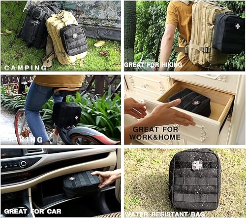 Miniatura 6 de Bolso Molle, Carlebben, de primeros auxilios de emergencia, con útiles bolsillos elásticos, Marrón, talla única