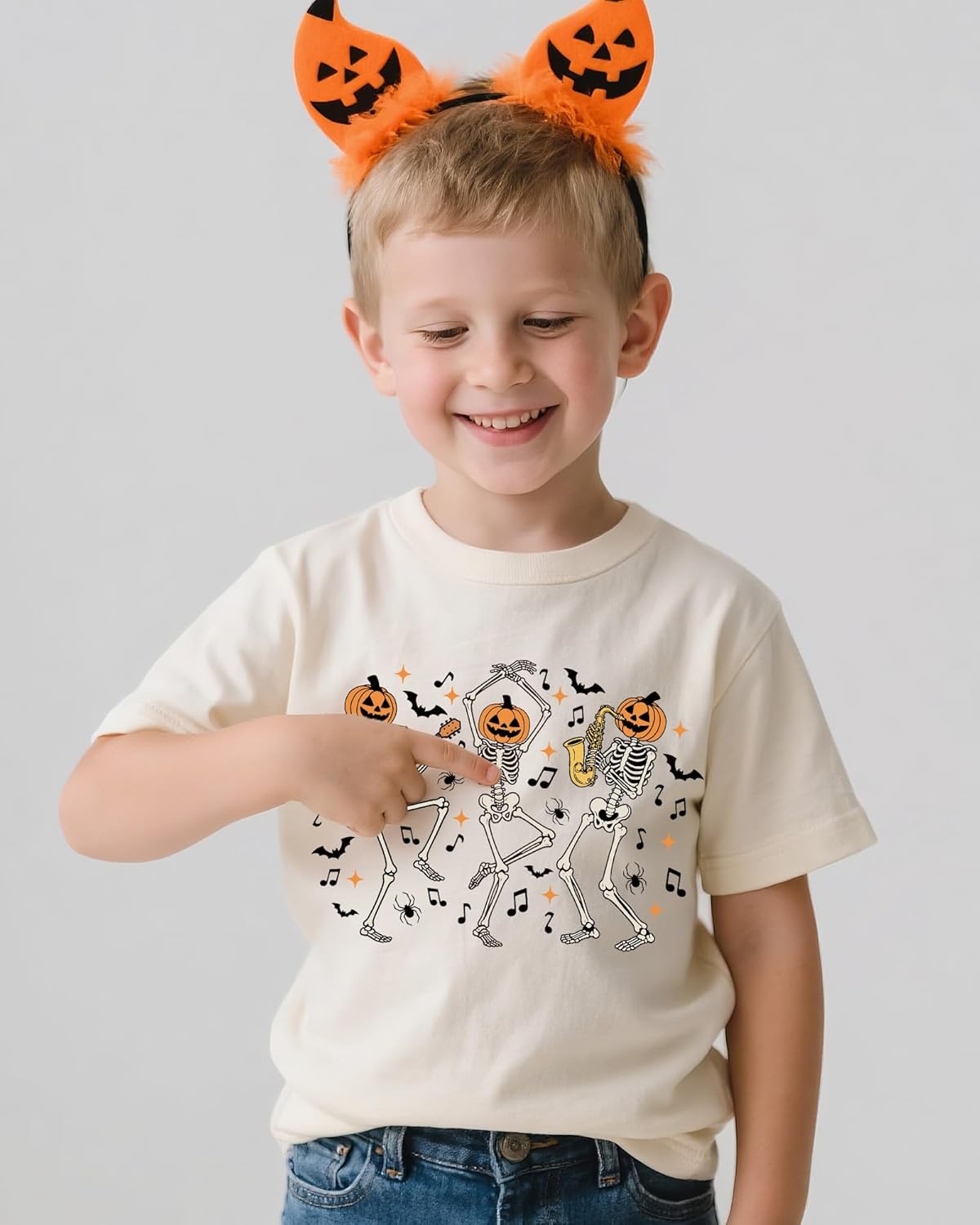 Halloween Shirts for Toddler Boy Girl Pumpkin Ghost Graphic Cotton Short Sleeve Tees 2-12 Years - Image 2