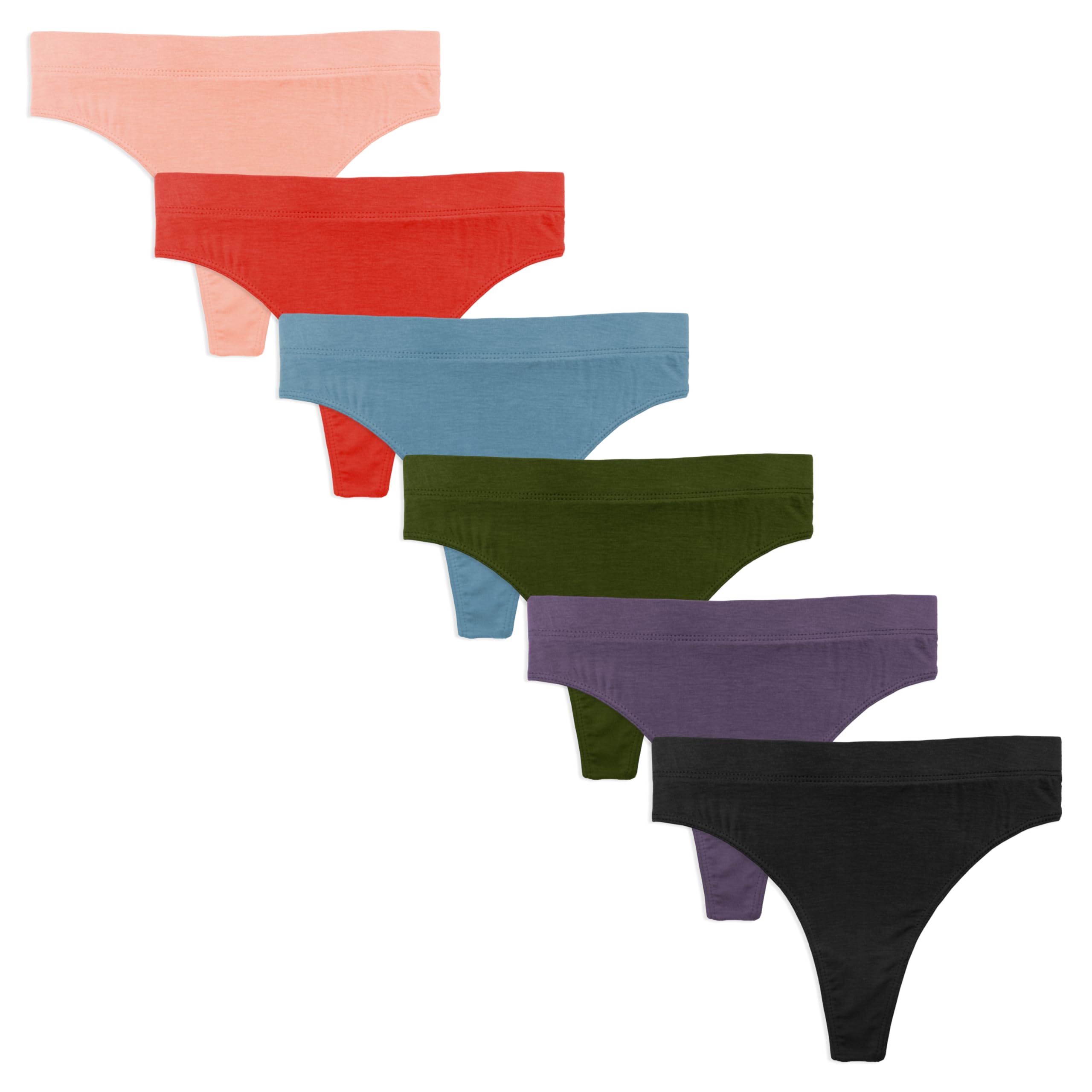 Sexy Basics Womens Sport Thong Panties Workout Flex Bikini Hi Waist Underwear - Multi Packs